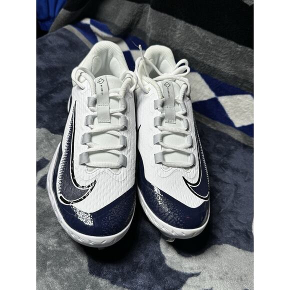 Nike Alpha Huarache Elite 4 White Navy Baseball Cleats DR6851-101 Men’s Sz 8 - Picture 3 of 10